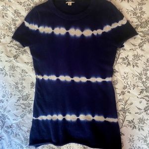 Short Sleeve 100% Cashmere T-shirt in Tie-dye